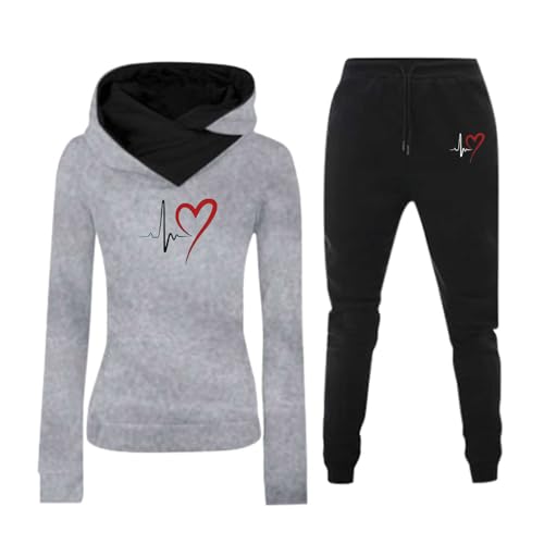 Ensemble jogging femme oversized en molleton chaud à capuche pour automne et hiver
