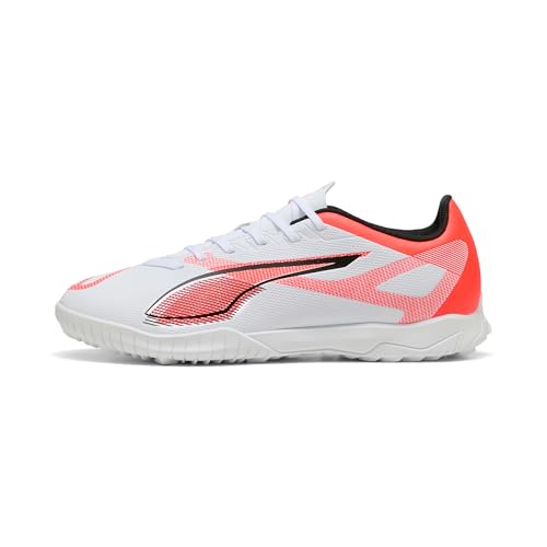 PUMA Ultra 5 Play TT, Unisex Fussballschuh, PUMA White-PUMA Black-Glowing...