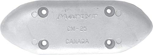 Martyr CMM25, Pleasurecraft M-25 Small Streamlined Bolt-on hull anode, Zinc Alloy