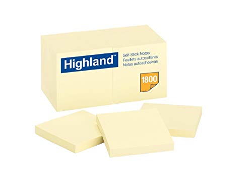 Highland Notes, 3 x 3-Inches, Yellow, Case of 18 Dozens