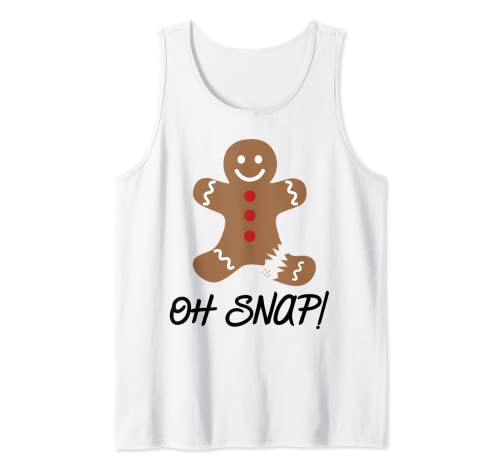 Maglietta con scritta "Gingerbread Man Oh Snap Cookie", regalo divertente di Natale Canotta