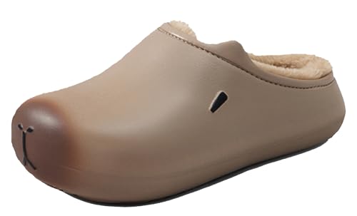 ChayChax Women Men Fur Lined Clogs Novelty Cute Capybara Warm Fuzzy Slippers Waterproof for Indoor Outdoor