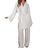 Photo Gallery mylljbd pigiami da donna pigiama da donna a maniche lunghe, top largo, camicia da notte con lacci, pantaloni, set da due pezzi per la casa, abbigliamento da casa da donna-bianco-xxl Photo Gallery mylljbd pigiami da donna pigiama da donna a maniche lunghe, top largo, camicia da notte con lacci, pantaloni, set da due pezzi per la casa, abbigliamento da casa da donna-bianco-xxl