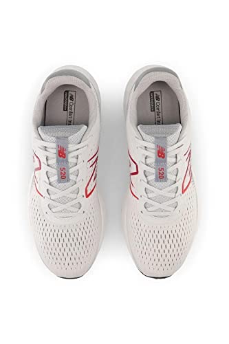 New Balance Men's 520 V8 Running Shoe, Grey/Red, 11.5