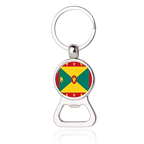 Grenada Flag Beer Bottle Opener Metal Glass Crystal Keychain Travel Souvenir Gift Keyring Accessories #TOP14