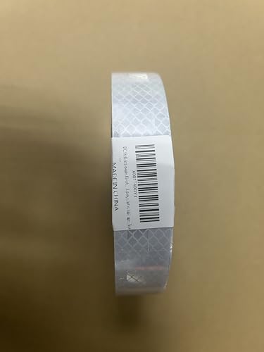 XFXIA Reflective Tape Waterproof, 2.5cm*20m Reflective Warning Sticker High intensity self-adhesive Safety Tape Reflector Tapes for Vehicles Car Trailers Night Road Safety Reminder white