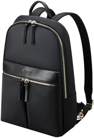 Luxury Style waterproof Leather & Microfibre Women's Business Backpack and Easy Daypack 14" Laptop Backpack B6921