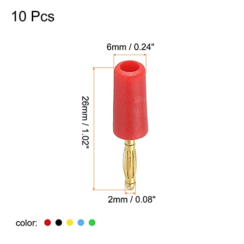 PATIKIL 10 Pack Banana Plugs Connector Speaker Banana Plug Connectors Solder Type 2mm Gold-Plated Copper for Speaker Wires Sound Systems - Image 2