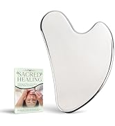 Gua Sha Facial Tool Gift Set with eBook from Sacred Healing - Natural Anti-Aging, Pain Relief The...