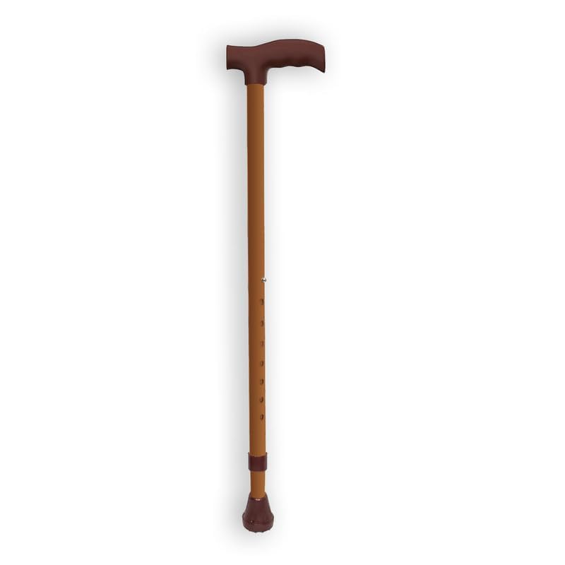Premium Height Adjustable Walking Stick | MS Cane with Wooden Finish | Strong Hand Support Stick for Men, Women & Elderly | Trekking & Daily Mobility Aid (Brown)-image-40