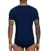 Landofgenie Adult Onesies For Men Short Sleeve Bodysuit Crotch Shirt Romper One Piece Pajamas Navy Blue S