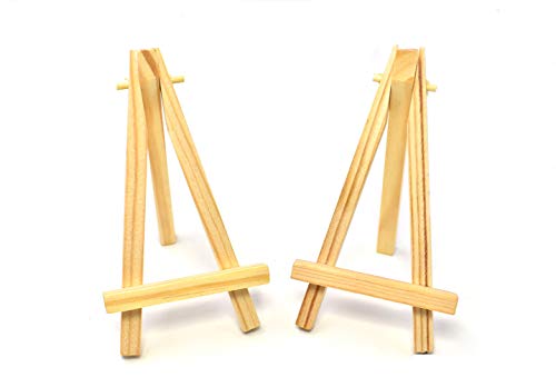 RayLineDo Set of 2pcs Mini Wood Display Easel 5inch Wedding Parties Decoration Name Card Photo Holder Sketching Easel