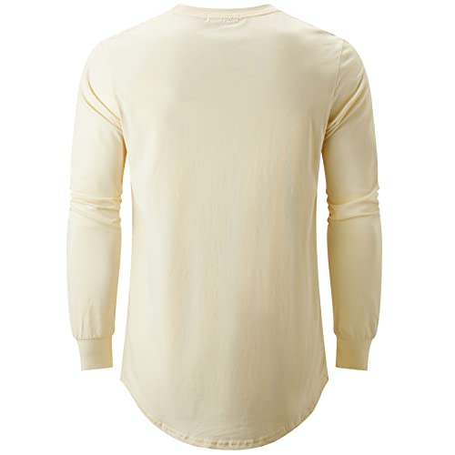 Image of KLIEGOU Men's 100% Cotton Longline T-Shirt, Pre-Shrunk Soft