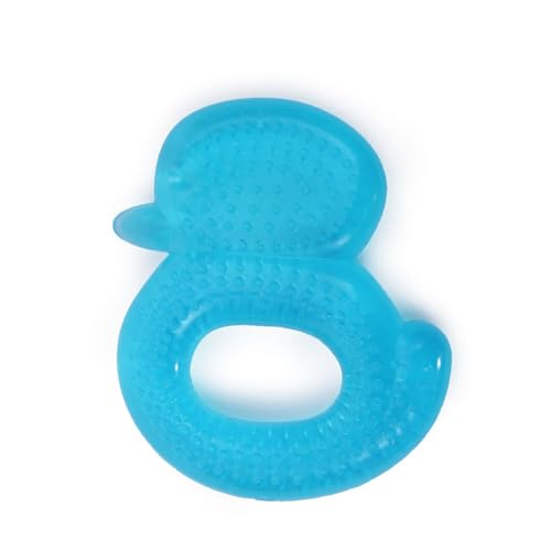 Beißring Ente T1199 blau, Kühlbeißring als Zahnungshilfe massiert und lindert