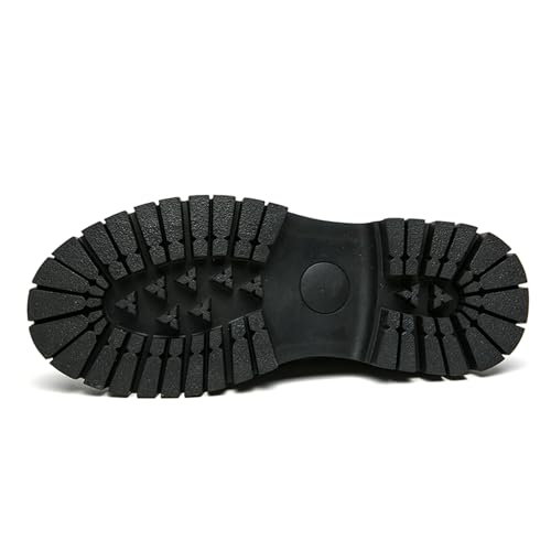 Men's Fashion Patent Leather Loafers Lug Sole Round Toe Platform Comfort Slip On Dress Shoes for Dating Work Prom Wedding2