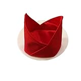  Serviettes en Tissu 5 Morceaux De Coton Bouche Tissu Serviette De Table Hôtel Restaurant Rouge Épais Pliage Fleur Chiffon Bouche Grand Rouge