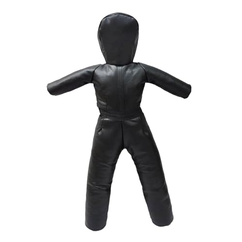 Menolana Fighting Training Dummy PU Leather Unfilled Exercise Multiuse Brazilian Jiu Dummy for Karate Boxing Training Equipment, Black