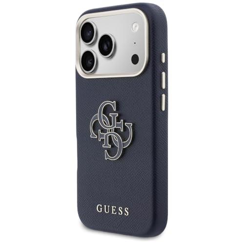 Coque iPhone 17 Pro Max Guess Bleu Résine Logo originale de CG Mobile