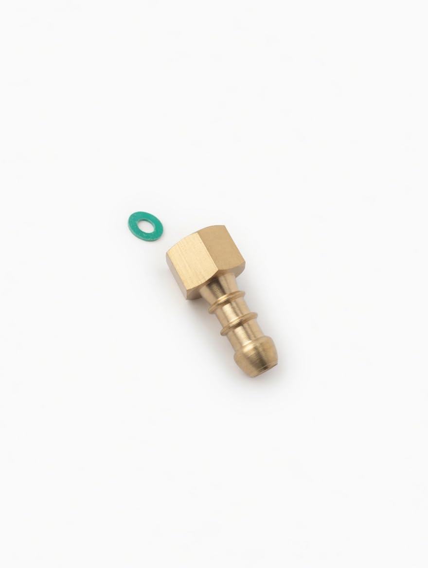 Tezla Women's Brass 1/4" Bsp Fitting With 10Mm Fulham Nozzle For 8Mm I/D Lpg Gas Hose | Includes Washer | Propane & Butane Gas Adapter