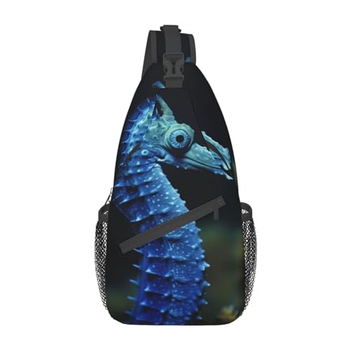 Sac à dos à bandoulière imprimé hippocampe tendance unique