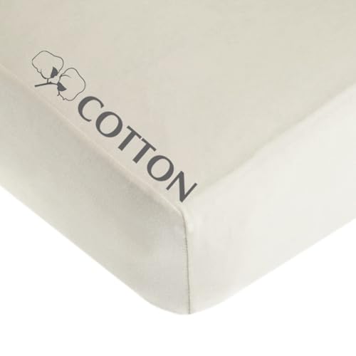 Image of American Baby Company Cotton Fitted Crib Sheet 52x28 inch, Ivory | 100% Natural Cotton Crib and Toddler Bed Sheets, Soft, Breathable & Hypoallergenic, Gentle on Skin, Neutral for Boys & Girls