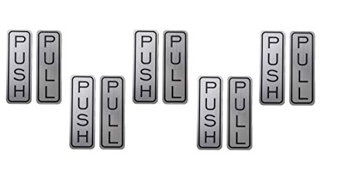 Coolest Set 4 Piastre Tira E Spingi In Acciaio Inox 304 - Adesive Per Porte, Design Verticale, 12,7x3,8 Cm