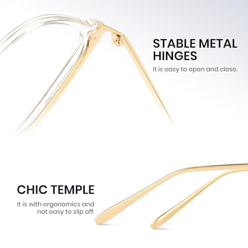 Image of Cyxus Blue Light Glasses Photochromic Lens for Women, Fashionable Computer Glasses on Office Reduce Eye Strain Anti Migraine Great for Working Reading