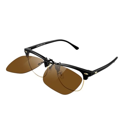 Image of MERRY'S Polarized Clip on Sunglasses Flip Up Metal Clip Attachments for Prescription Glasses