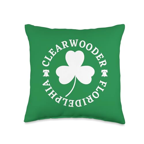 Clearwooder Floridelphia St Patricks Day Philadelphia Philly Throw Pillow