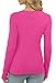 Womens Tops Trendy 2025 Long Sleeve Thermal Shirts with Thumb Holes Crewneck Slim Fit Fall Clothes Hot Pink XS