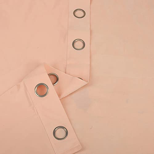 Image of High Sofa Quality Velvet Solid Grommet Room Darkening Eyelet Door Curtains for Living Room, Peach 8 Feet, Set of 2 Pieces