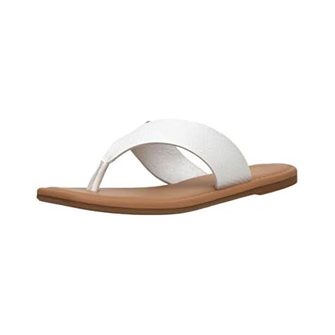 Women's Cushionaire Palmer thong sandal +Comfort Foam, White, 7 UK Cover