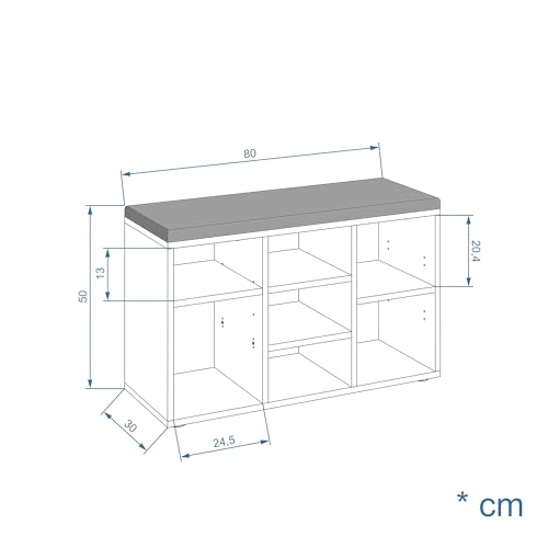 Banc de rangement pour entrée et dressing moderne style béton Sofia