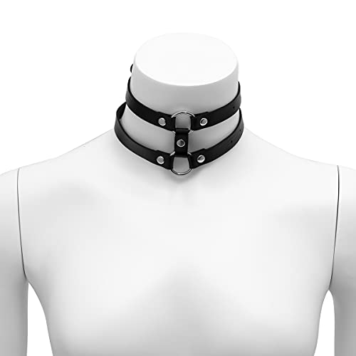 Duyifan Lederhalsband, Gothic Halskette HalsbäNder FüR Frauen Sexy, Verstellbare Liebe Herz Punk Pu Halskette, MäDchen… – Bild 3