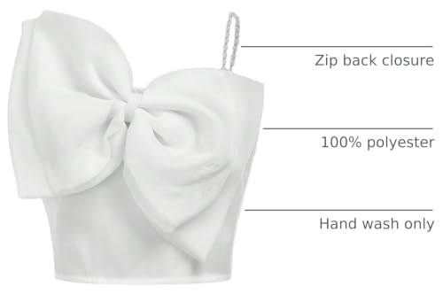 Image of WDIRARA Girl's Big Bow Front Cami Top Pearls Spaghetti Strap Cute Camisole Top