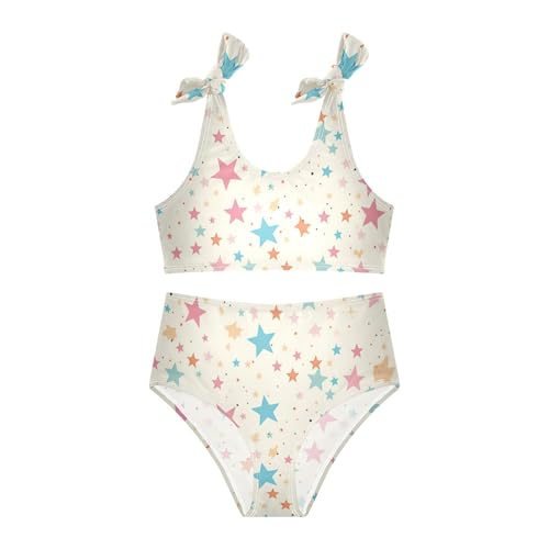 KLL Patriotic Star Pattern Girls' Two Piece Bikini Set Scoop Neck Swimsuit Swimming Suits Adjustable Strap3