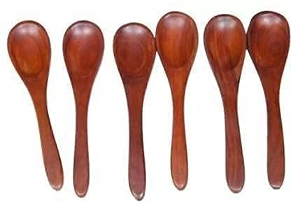 Image of Handmade Rosewood Wood Serving Spoon Kitchen Utensil Set of 6