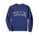 Logo Blue Block de l'Université de Yale Sweatshirt, Unisexe pour Adultes, Bleu Marine, L