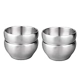 IMEEA 18/8 Stainless Steel Insulated Bowl Double Walled Serving Bowls 15oz Rice Cereal Ice Cream...