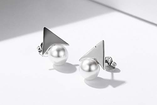 Boucle d'oreille triangle argent 925 anti-allergie pour lobe sensible