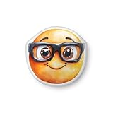 AIBUYDESIGN Nerdy Emoji Custom-Shaped Pillow, Funny Glasses Face Cushion, Cute Nerd Decor, Geeky Room Accent, Novelty Gift