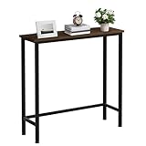 Mordchil HF Narrow Console Table, 29.5' Small Entryway Table, Accent Slim Hallway Tables, Thin Sofa Side Tables for Hallway, Bedroom, Living Room, Foyer, Dark Brown