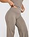 OQQ Yoga Pants Women High Waist Stretch Casual Soft Straight Leg Bottoms Taupe