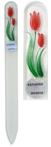 ブラジェク 爪やすり ガラス製 ハンドペイント 14cm チェコ製 チューリップ 82SYP107 小