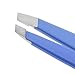Tweezerman Stainless Steel Slant Tweezer - Eyebrow Tweezers for Women and Men (Lapis Blue)