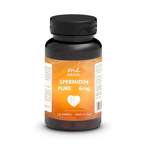 Spermidin Hochdosiert | 6 mg pro Portion | 120 Kapseln | Mit Inhaltsstoffen zur Unterstützung von Zellgesundheit Herz & Gehirn | Hergestellt in Italien | Me Myeasy