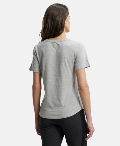 Image of Jockey AW88 Women Super Combed Cotton Rich Relaxed Fit Solid Curved Hem Styled Half Sleeve T-Shirt