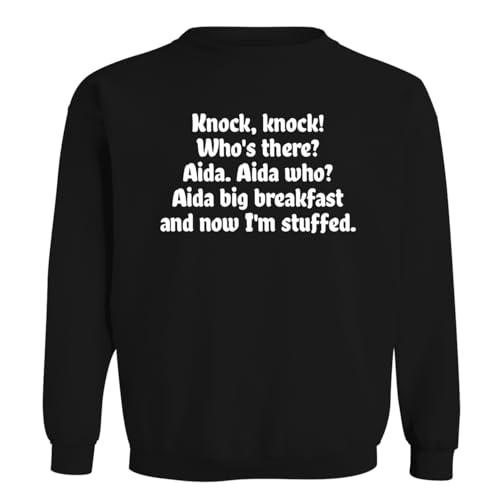 Knock, Knock! Who's There? Aida. Aida Who? Aida Big Breakfast and Now I'm Stuffed. - Men's Soft & Comfortable Long Sleeve T-Shirt CP05 Black