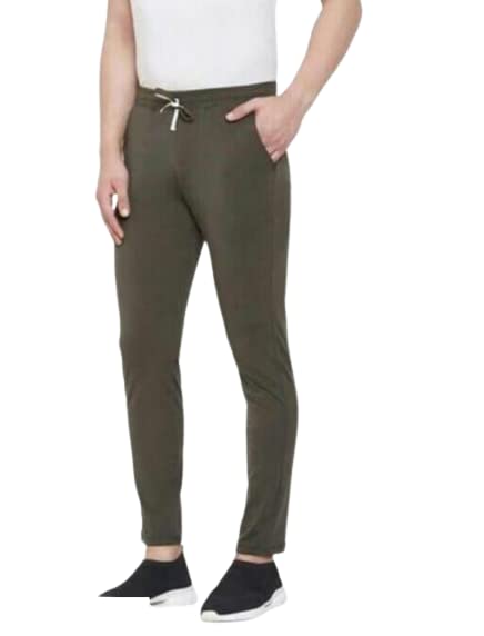 EarTech Cotton Track Pants Jogger Lower Regular Fit for Men/Boys-Oliva (Medium)