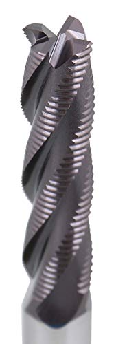 Accusize Industrial Tools 1/2'' Fine Tooth M42 8% Cobalt Tialn Roughing End Mill, 1/2'' Shk Dia, 2'' Flute Length, 4'' Oal, 4 Flute, 1104-0120 #TOP3